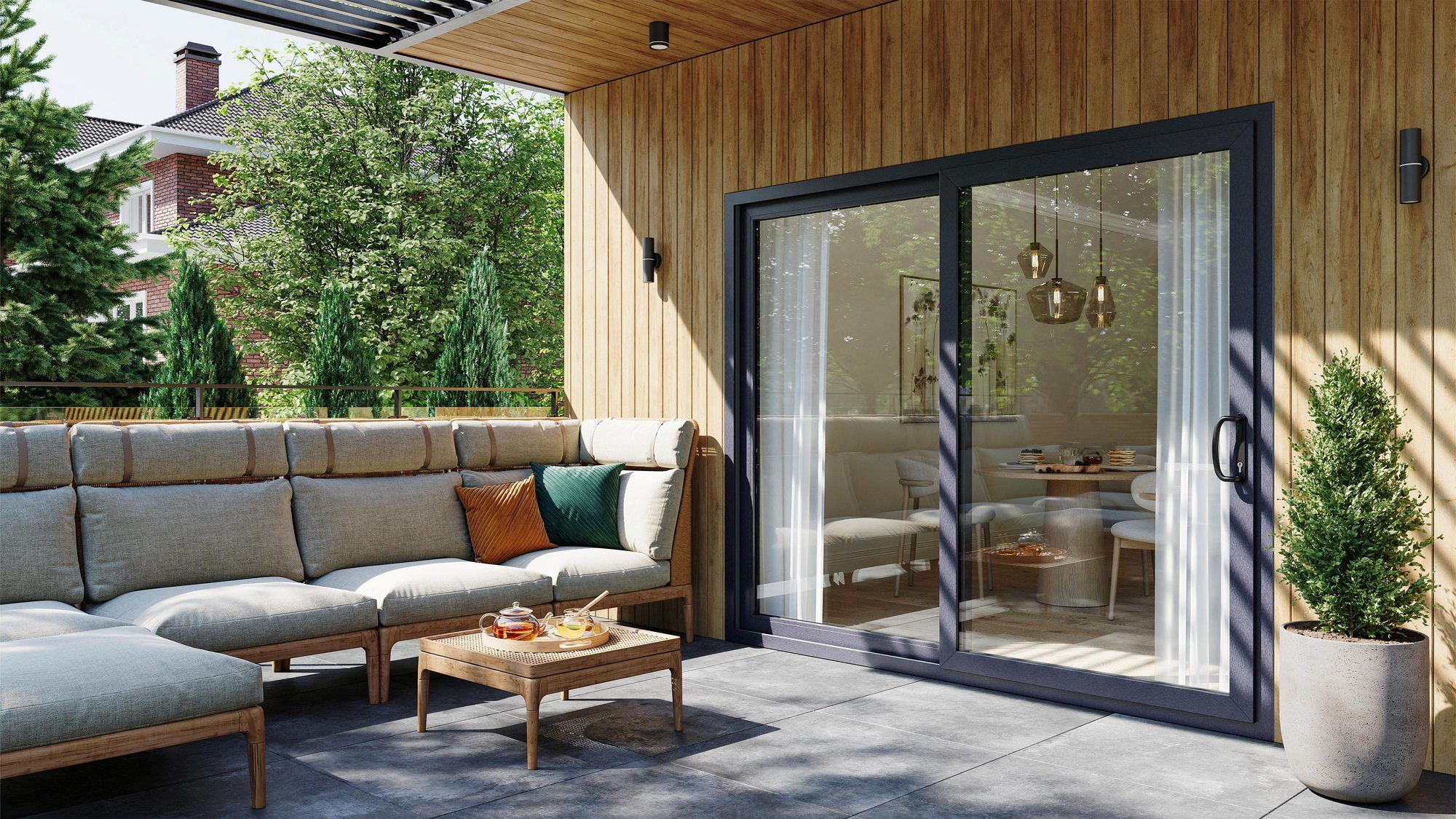 Sliding door modern exterior_low