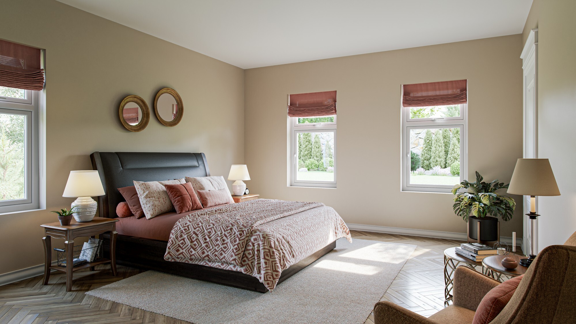 Bedroom 2 Flush with Sculptured Profile-low