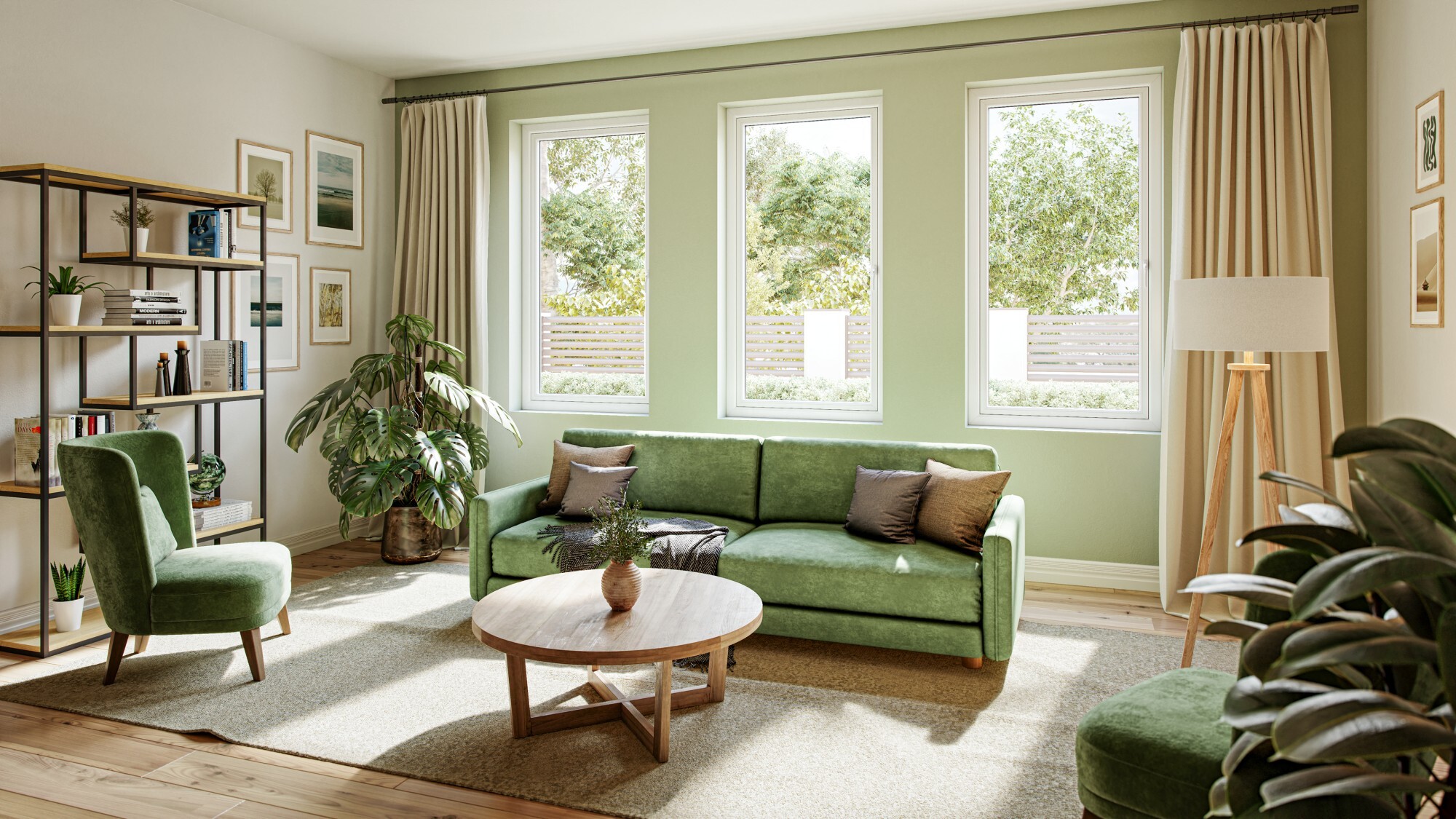 Living room 1 Flush with Sculptured Profiles-low